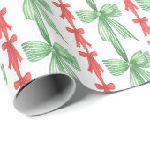 Waterverf Coquette Rood & Groen Kerstbogen Cadeaupapier (Rol Hoek)