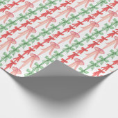 Waterverf Coquette Rood Groen & Roze Bogen Cadeaupapier (Hoek)