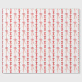 Waterverf Coquette Rood & Roze Bogen Cadeaupapier (Vlak)