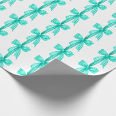 Waterverf Coquette Turquoise Bogen Cadeaupapier (Hoek)