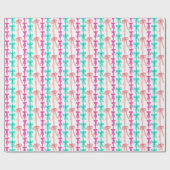 Waterverf Coquette Turquoise & Roze Bogen Cadeaupapier (Vlak)