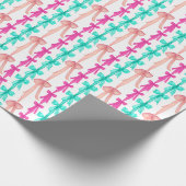 Waterverf Coquette Turquoise & Roze Bogen Cadeaupapier (Hoek)