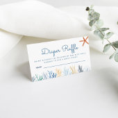 Waterverf Coral Baby shower Diaper Raffle Enclos Informatiekaartje