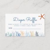 Waterverf Coral Baby shower Diaper Raffle Enclos Informatiekaartje (Voorkant)