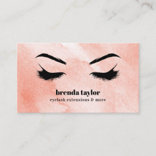 Waterverf Coral Chic Eyelash Browbar professional Visitekaartje