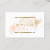 Waterverf Coral en Gold Makeup Visitekaartje (Achterkant)