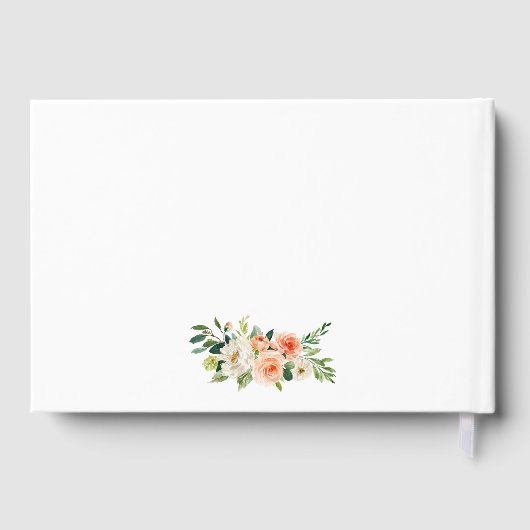 Waterverf Coral Floral Gold Gastenboek (Achterkant)