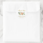 Waterverf Coral Floral Gold Wedding Hartelijk dank Ronde Sticker (Tas)