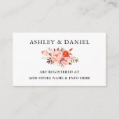 Waterverf Coral Floral Wedding Registry Informatiekaartje (Voorkant)