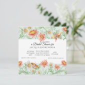 Waterverf Coral Mint Ivory Floral Vrijgezellenfees Kaart (Staand voorkant)