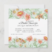 Waterverf Coral Mint Ivory Floral Vrijgezellenfees Kaart (Voorkant)