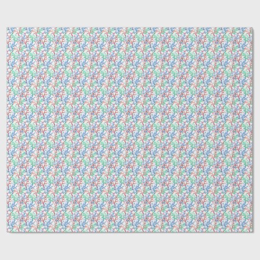 Waterverf Coral Pattern Cadeaupapier (Vlak)