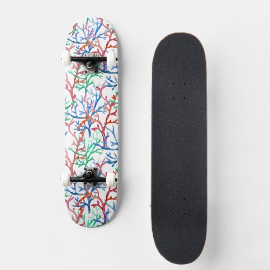 Waterverf Coral Pattern Skateboard (Voorkant)