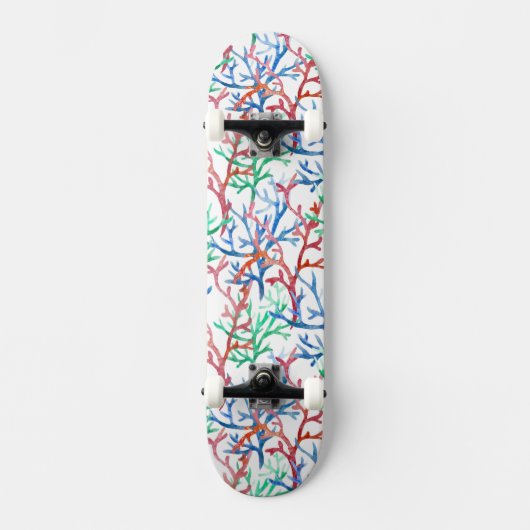 Waterverf Coral Pattern Skateboard (Voorkant)
