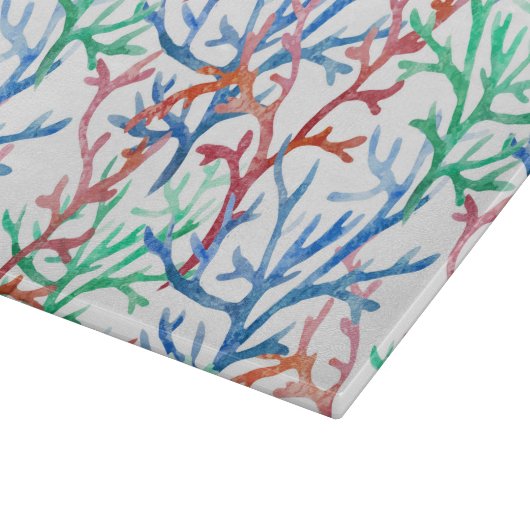 Waterverf Coral Pattern Snijplank (Hoek)