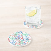 Waterverf Coral Pattern Zandsteen Onderzetter (Zijkant)