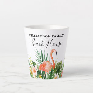 Waterverf Coral Tropical Floral Beach House Latte Mok