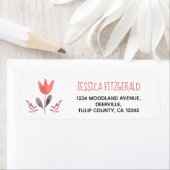 Waterverf Coral Tulip Flower Return Label (Insitu)