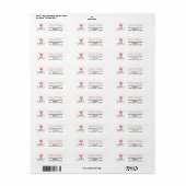 Waterverf Coral Tulip Flower Return Label (Full Sheet)