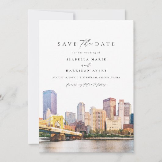 Waterverf Corfu Greece Kerkyra Save the Date Inv Kaart (Voorkant)