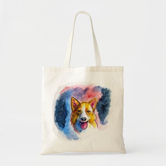 Waterverf Corgi Dog Painting Tote Bag (Voorkant)