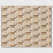 Waterverf Corgi Dog Pet Animal Fun Art Cadeaupapier (Vlak)