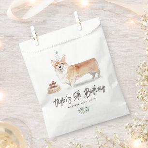 Waterverf Corgi Dog Verjaardag Dank u Bedankzakje