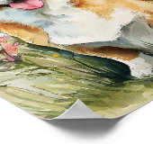 Waterverf Corgi in Wildflowers Poster – Schattigee (Hoek)