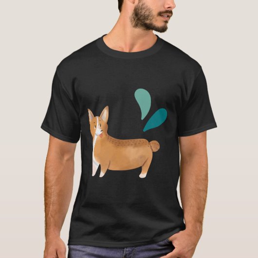 Waterverf Corgi reinigen T-shirt (Voorkant)