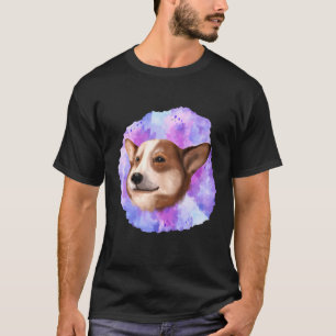 Waterverf Corgi's Gezicht Kleren Pastel Outfit Cor T-shirt