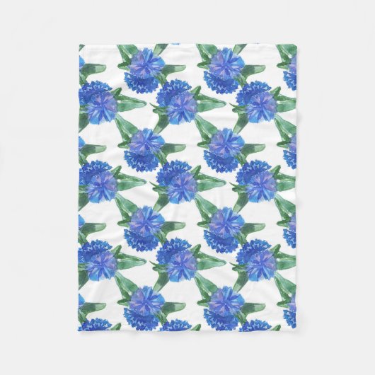 waterverf cornbloemen fleece deken (Voorkant)