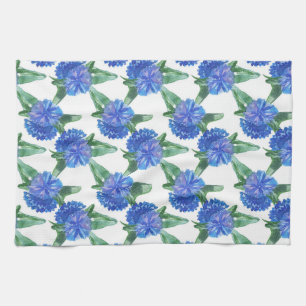 waterverf cornbloemen theedoek