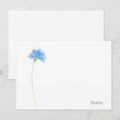 Waterverf Cornflower Notitiekaartje (Voorkant / Achterkant)