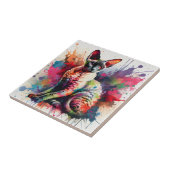 Waterverf Cornish Rex Cat Kleurrijk Portret Tegeltje (Zijkant)