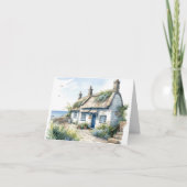 Waterverf Cornish Seaside Cottage Bedankkaart (Voorkant)