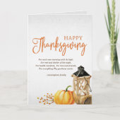 Waterverf Cornucopia Pumpkin Thanksgiving Poem Kaart (Voorkant)