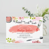 Waterverf Cosmetics Afstuderen Invitation Kaart (Staand voorkant)