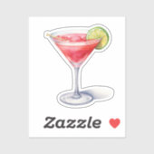 Waterverf Cosmopolitan Cocktail Drink Sticker (Vel)