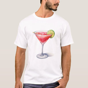 Waterverf Cosmopolitan Cocktail Drink T-shirt