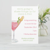 Waterverf Cosmopolitan Cocktail Stock de Bar Kaart (Staand voorkant)