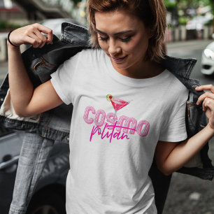 Waterverf Cosmopolitan Custom Cocktail Recept T-shirt