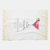 Waterverf Cosmopolitan Custom Cocktail Recept Theedoek (Horizontaal)