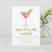 Waterverf Cosmopolitische Schud Het Los met Cockta Kaart (Staand voorkant)