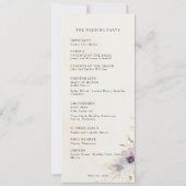 Waterverf Cosmos Flowers Trouwprogramma Kaart (Achterkant)