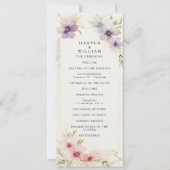 Waterverf Cosmos Flowers Trouwprogramma Kaart (Voorkant)