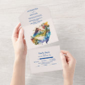 Waterverf Costa Rica Destination Wedding All In One Uitnodiging (Afscheurbaar)