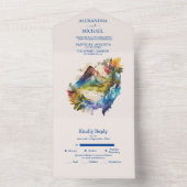 Waterverf Costa Rica Destination Wedding All In One Uitnodiging (Binnen)