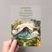 Waterverf Costa Rica Destination Wedding Invitati Acryl Uitnodigingen (Insitu (Draagbaar))