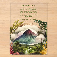 Waterverf Costa Rica Destination Wedding Invitati