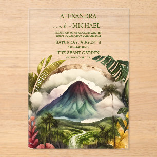 Waterverf Costa Rica Destination Wedding Invitati Acryl Uitnodigingen